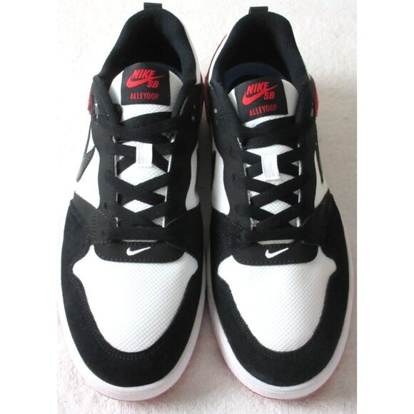 Nike Men's SB Alleyoop Classic Skate Shoes White Black University Red Sizes NIB - Picture 3 of 5